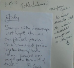 journal note from Jack